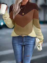 Crew Neck Pullover Sweater Casual Long Sleeve for Fall & Winter