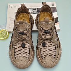 Men's No Tie Slip On Mesh Sneakers Adjustable Draw String