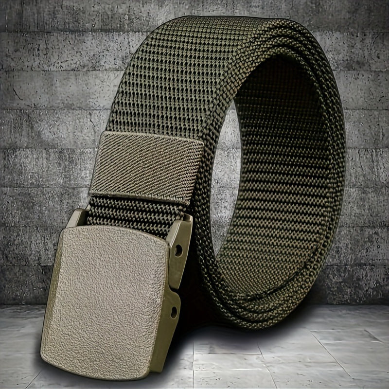Nylon Belt with Smooth Buckle, Durable & Comfort Fit, Casual & Outdoor Wear