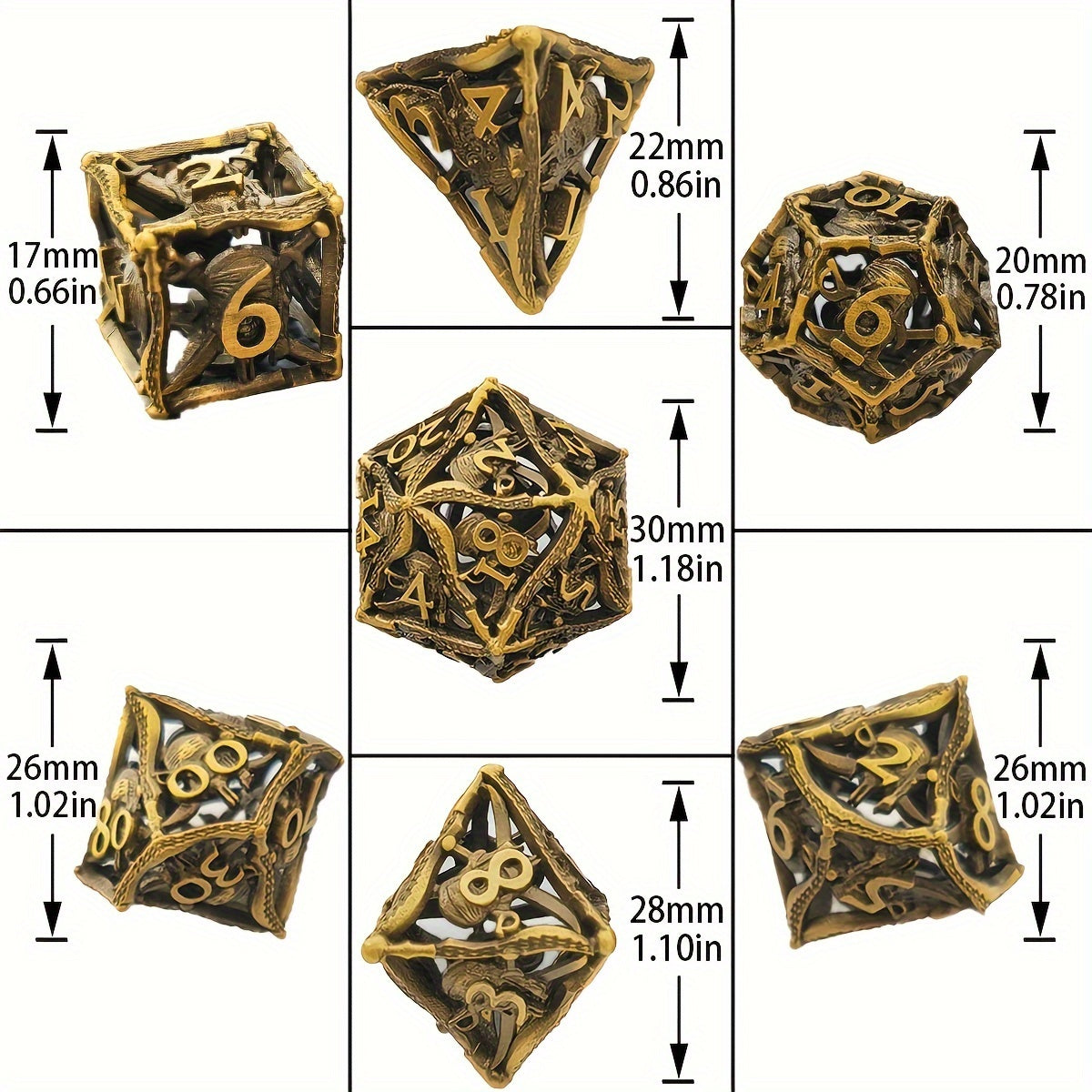 Dragonslayer Elemental Pirate Double Sword Elemental Dice Set 7pcs