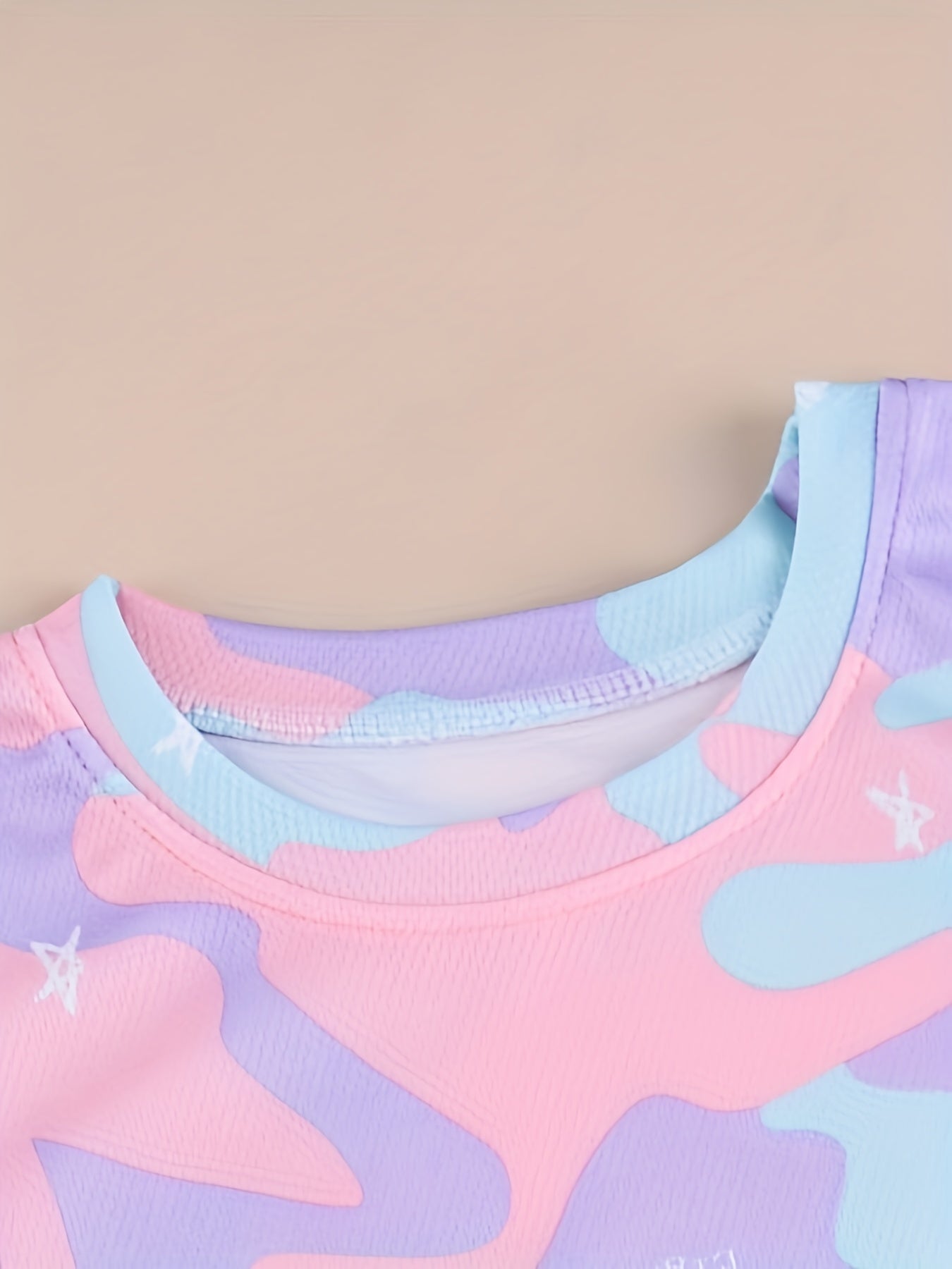2pcs Toddler Girls Camo Graphic T Shirts & Shorts Set Kids Summer Clothes