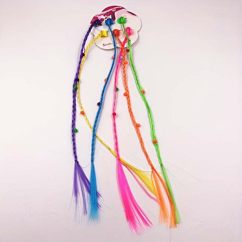 Colorful Wigs with Claw Clips for Girls Dress Up