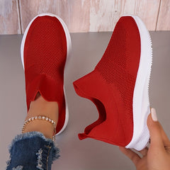 Women's Breathable Mesh Sneakers Casual Lightweight Slip On Walking Shoes