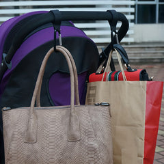Anti Slip Leather Stroller Hook with Metal Snap for Bags