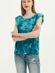 Tie Dye Crew Neck Sleeveless Top Summer Tank Top Women's Clothing