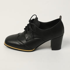 Chunky Heeled Short Boots Pointed Toe Lace Up Ankle Boots Oktoberfest Shoes