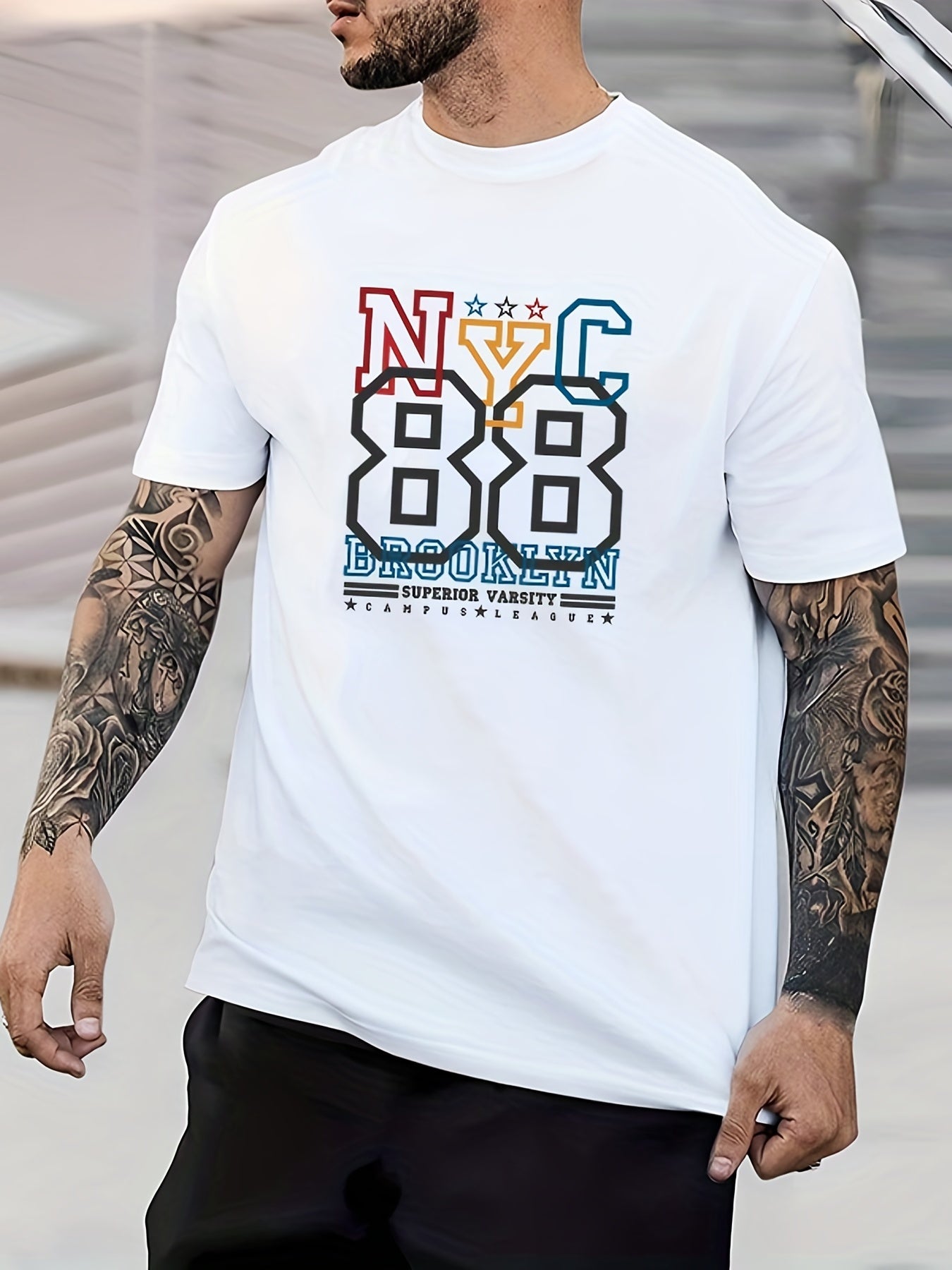 Skater Boy California Print Men's Graphic Crew Neck T-shirt