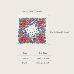 Boho Flower Print Bandana Square Scarf