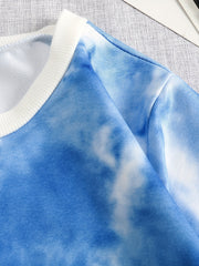 Girls Tie Dye Print Sweatshirt Long Sleeve Top Pullovers