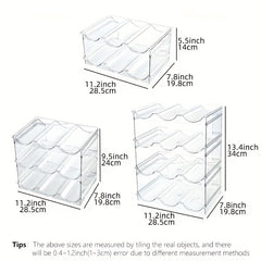 Clear Stackable Water Bottle Organizer 4 Layers Holds 12 Bottles