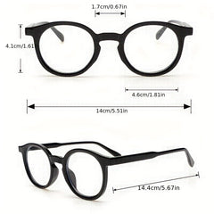 Round Frame Clear Lens Glasses Anti Light Stylish Eyewear