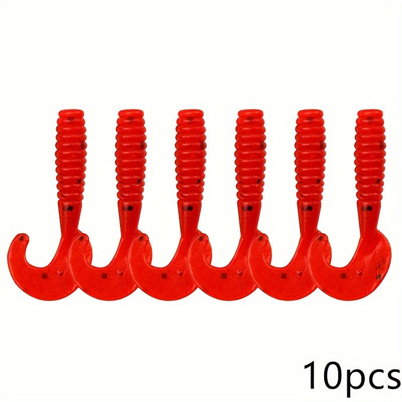 10pcs Soft Lure Twister Tail Fishing Bait Fishing Tackle