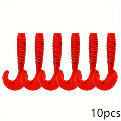 10pcs Soft Lure Twister Tail Fishing Bait Fishing Tackle