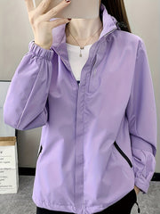 Women's Windproof Outdoor Sports Jacket with Removable Hat