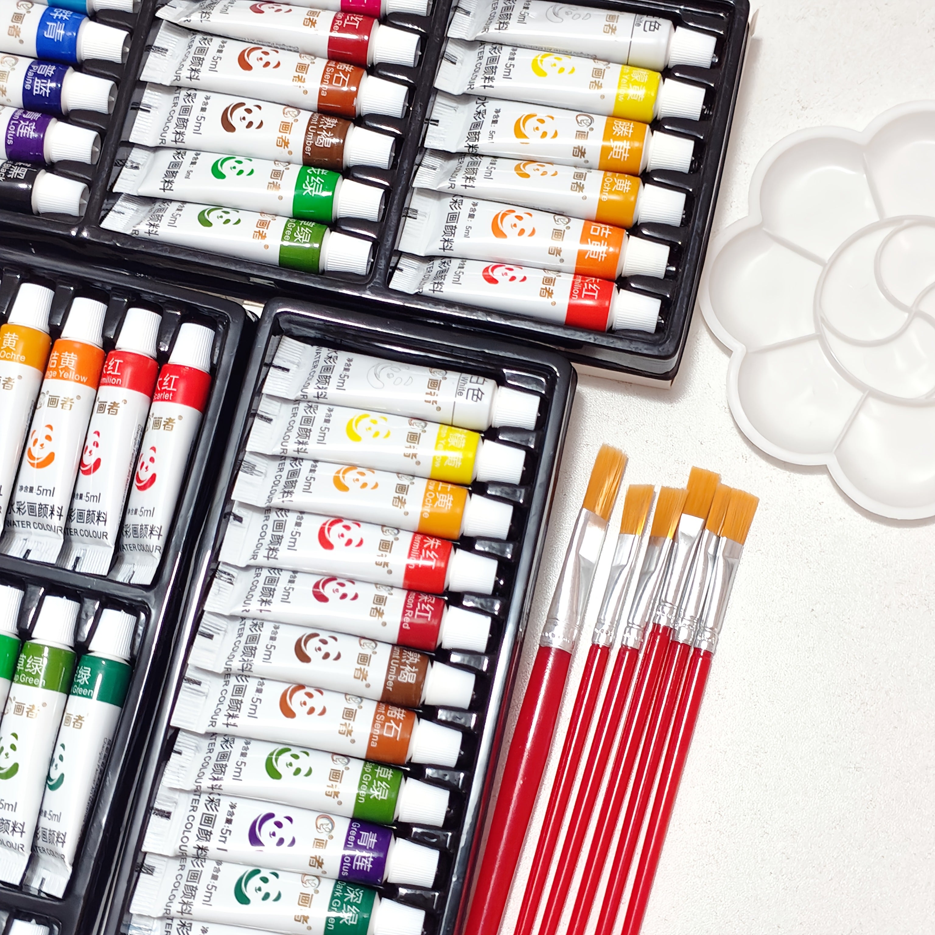 Watercolor Painting Set 24 Colors with 6 Brushes and 1 Palette