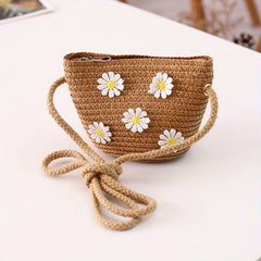 Flower Braided Crossbody Bag for Girls