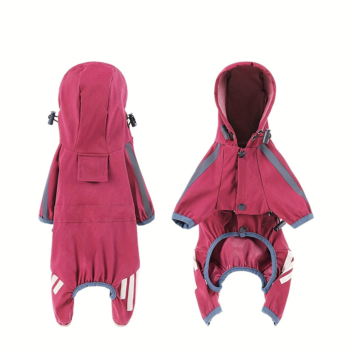 Yellow Dog Raincoats Waterproof Puppy Jacket Dog Hooded Jumpsuit