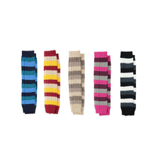 2 Pairs Striped Knitted Leg Warmers Warm Colorblock Knee High Socks