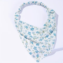 Flower Print Head Scarf Triangle Bandanas Hairband Headwrap Hair Accessories