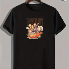 Happy Family Print Men's Comfy T shirt for Outdoor Summer