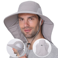 Men's Wide Brim Fishing Hat UV Protection Quick Dry Breathable