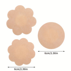 30 Pairs Women's Disposable Nipple Stickers Anti-glare Round Flower