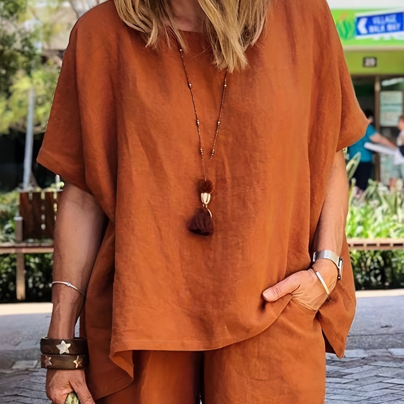 Solid Tee & Shorts Set