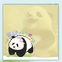 Panda Flower Memo Book With High Beauty Lai Decorations