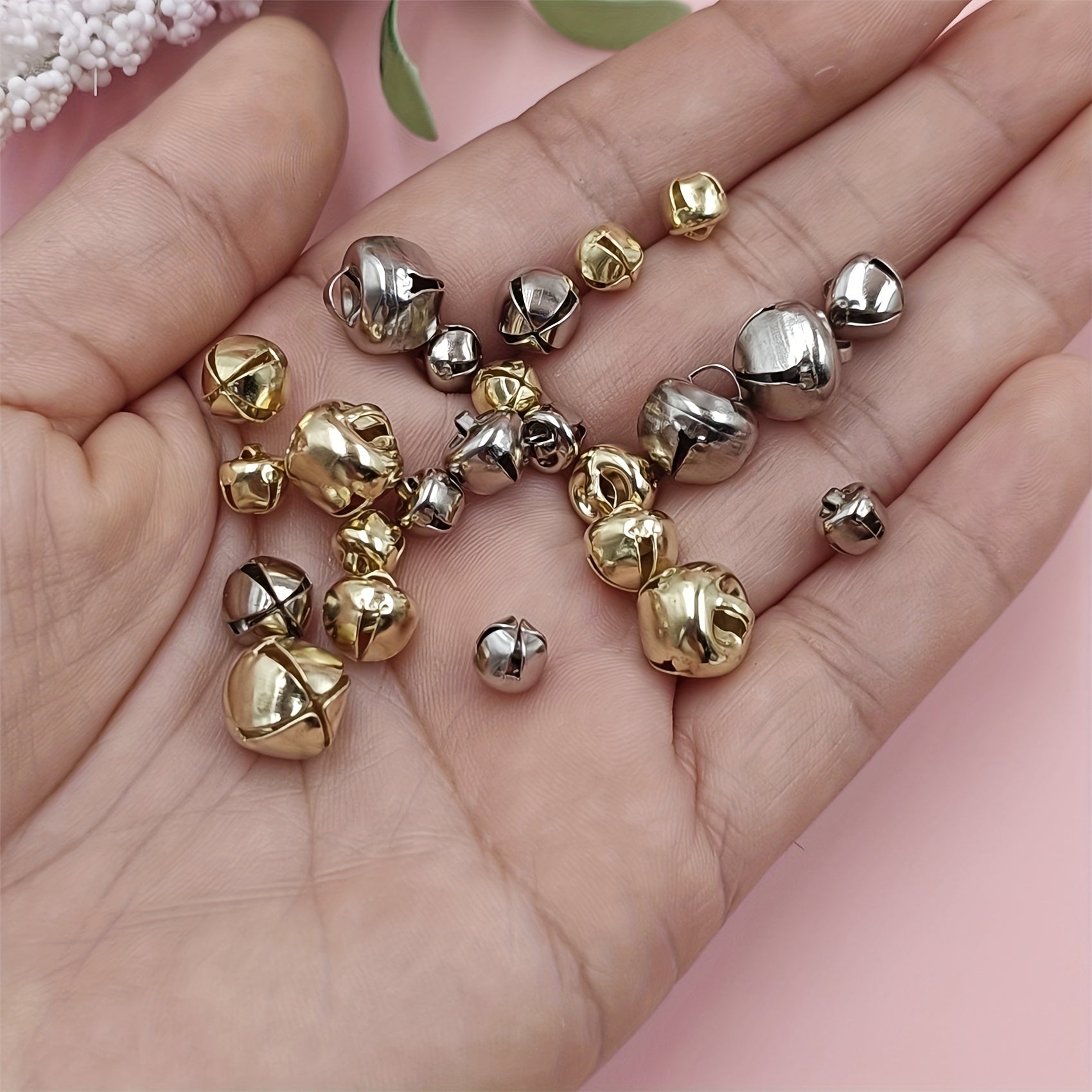 100Pcs Jingle Bells Charms DIY Christmas Home Decor Jewelry Craft Supplies