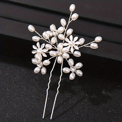 Faux Pearl Flower Hair Pins Wedding Hair Accessories
