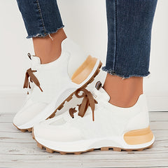 Women's Non Slip Mesh Chunky Sneakers Lace Up Breathable Casual Shoes