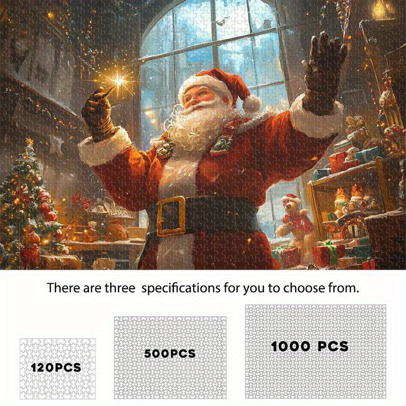 Santa Claus Christmas Magic Jigsaw Puzzle with Twinkling Lights