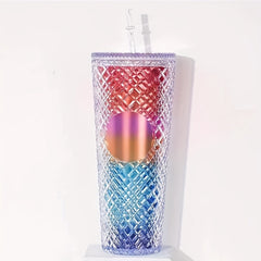 BPA-Free Tumbler Cup Sports Water Bottle with Straw
