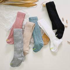 Casual Knit Elastic Pantyhose for Girls