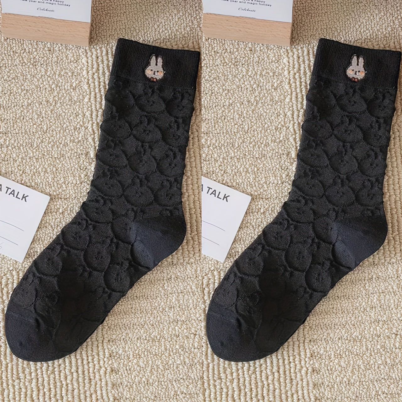Cartoon Pattern Socks Cozy Women's Stockings