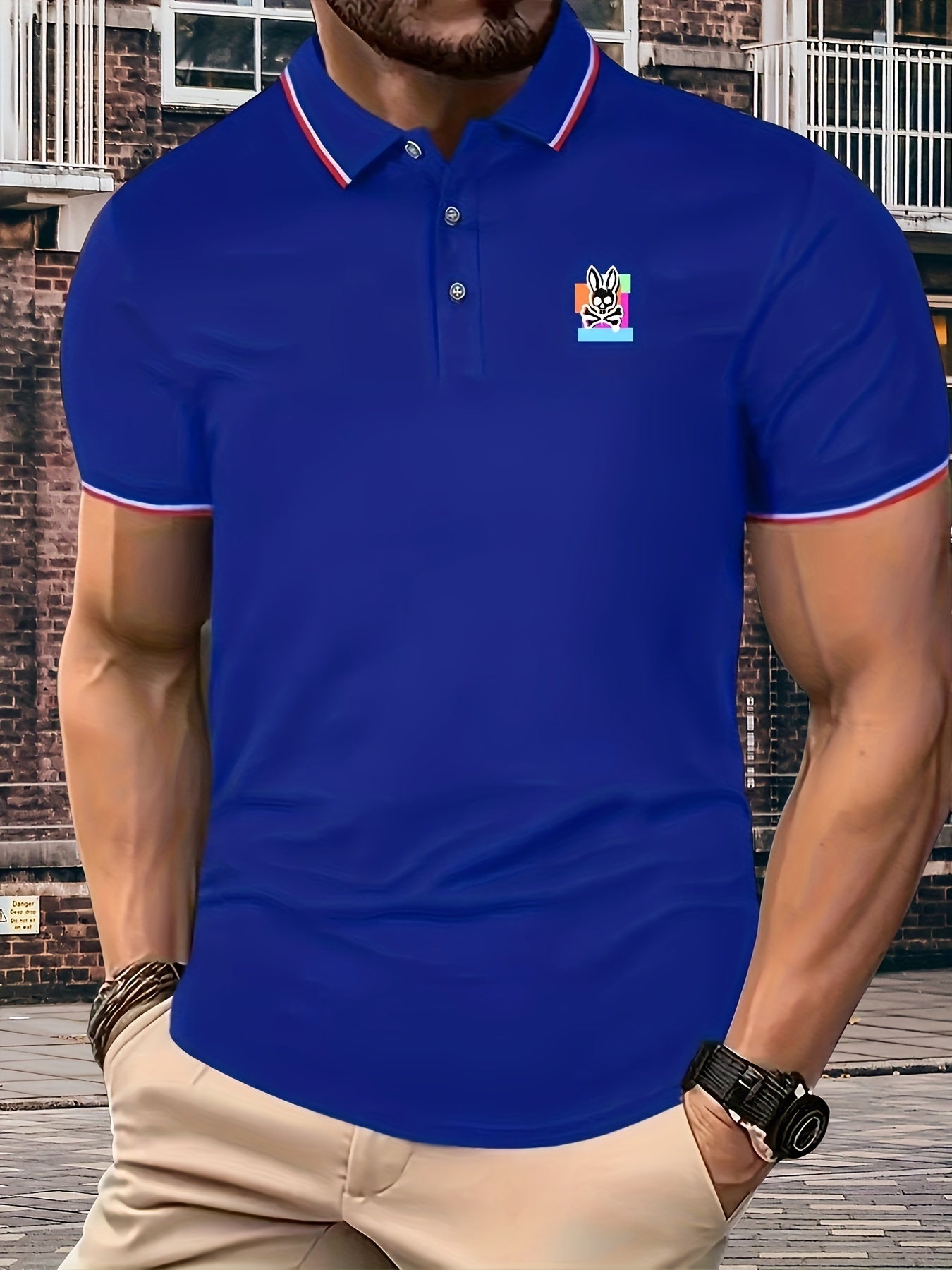 Rabbit Skeleton Pattern Men's Golf Shirt
