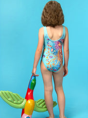 Girl's Unicorn Pattern One piece Swimsuit Tankini