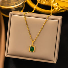 Green Pendant Necklace for Party Jewelry Holiday Birthday