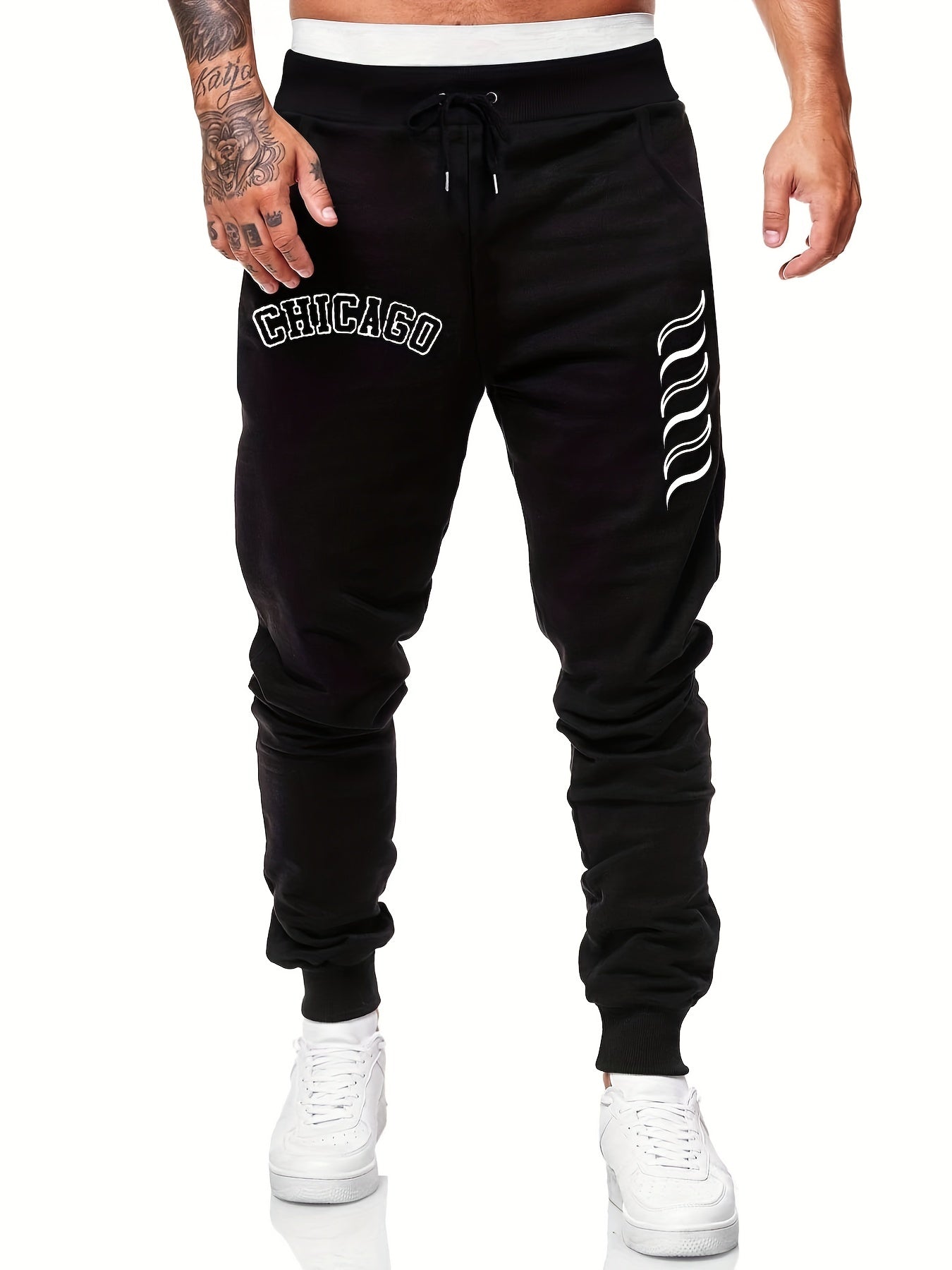 CHICAGO Graphic Print Men's Stylish Sweatpant Casual Jogger Pants