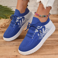 Women's Print Mesh Breathable Sports Shoes Lightweight Non slip Travel Shoes