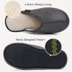 Men's Memory Foam Slippers with Sherpa Lining