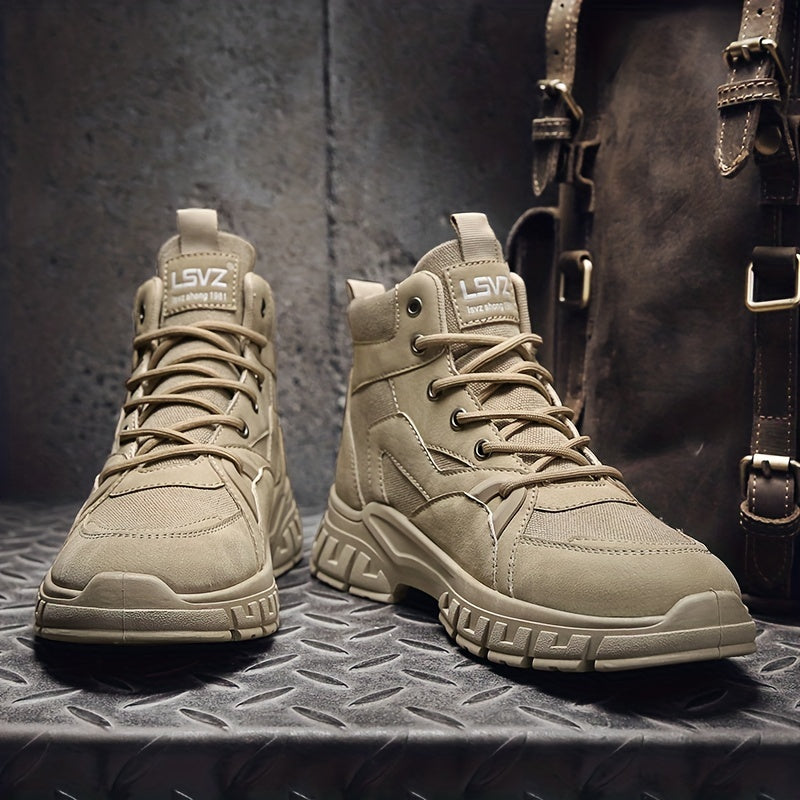 Men's Rugged Service Boots Casual Lace up Walking Shoes