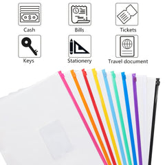24pcs Plastic A4 Envelope Edge Folders 11 Colors for School & Office Supplies