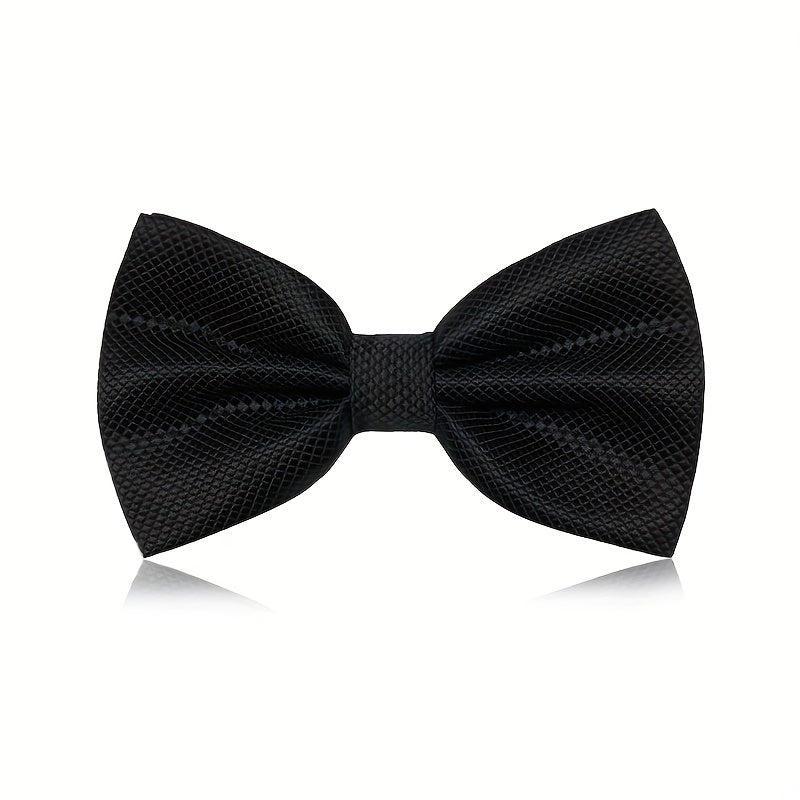 Men's Wine Red Plaid Business Wedding Bow Tie