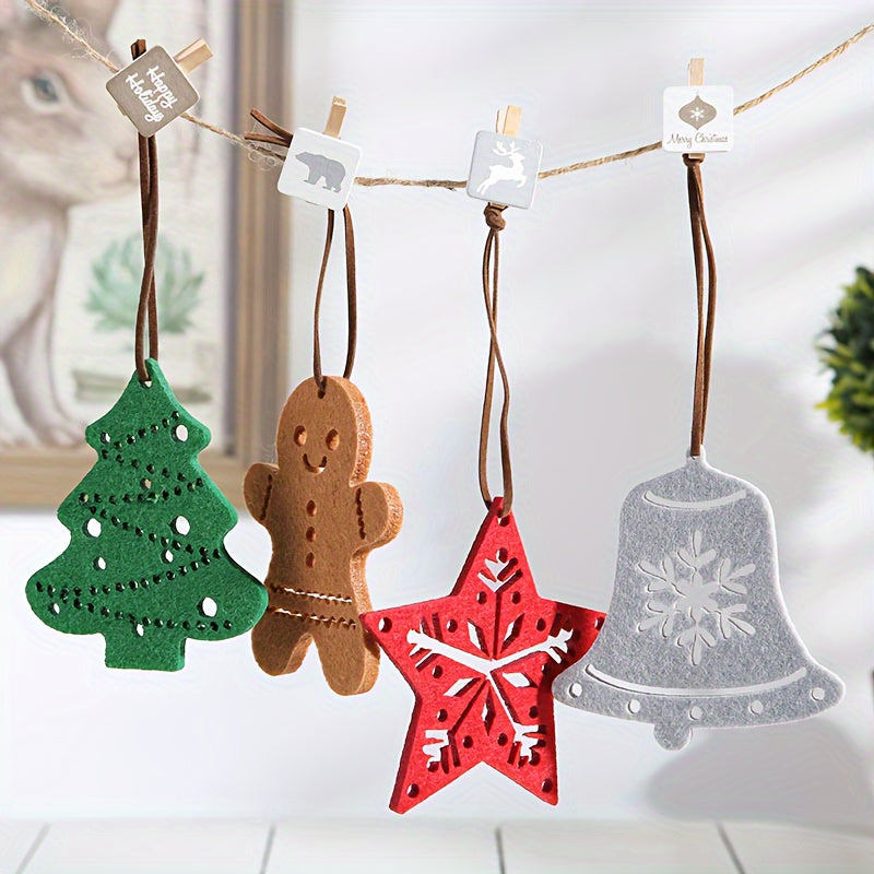 Christmas Gingerbread Man Felt Pendant DIY Decoration