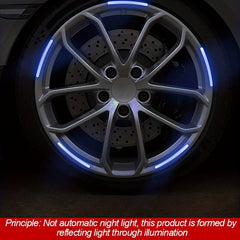 20pcs Car Wheel Hub Reflective Sticker Colorful Luminous Dark Decoration Stripe