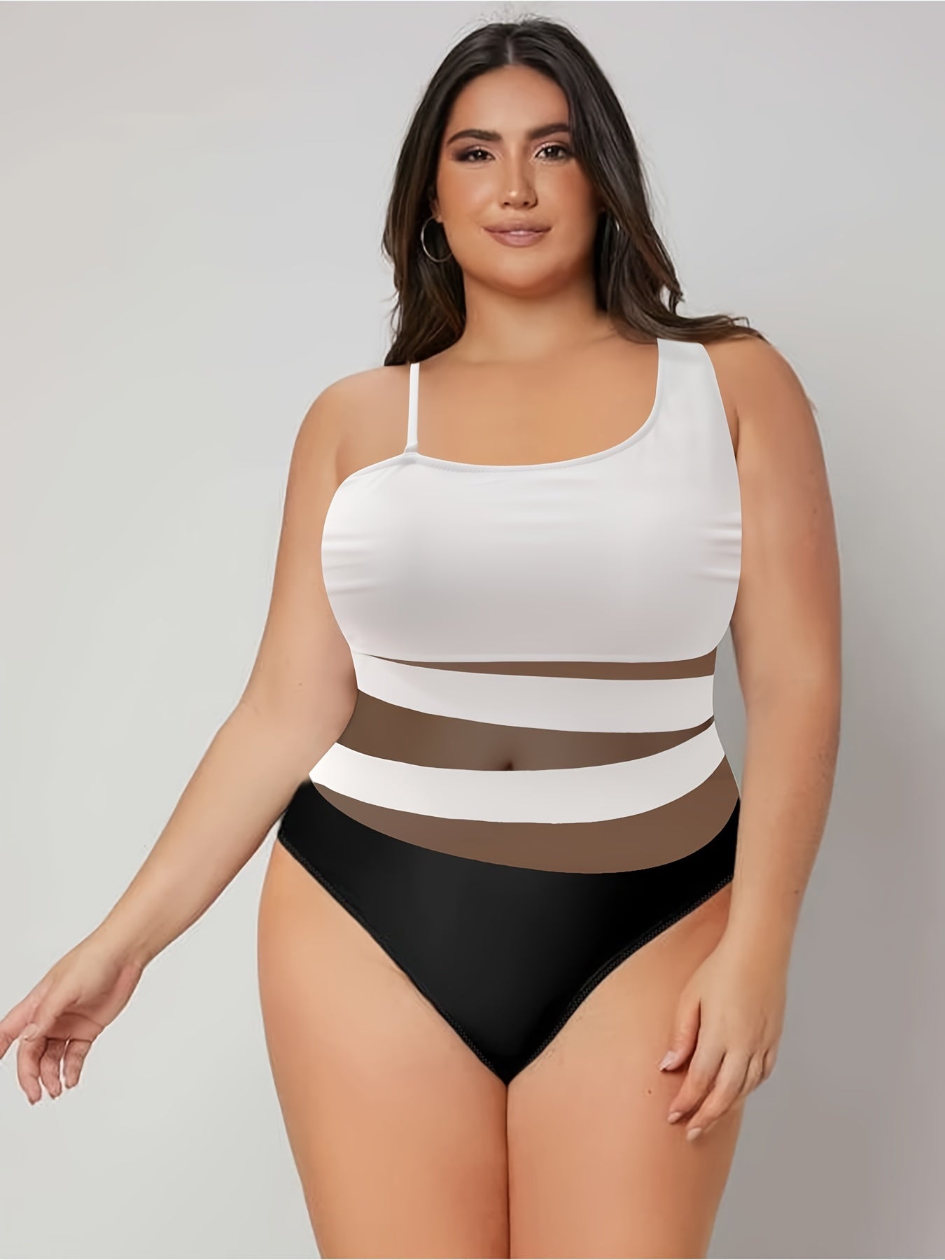 Colorblock Mesh One Piece Bathing Suit