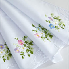 Embroidery Lace Handkerchiefs Set of 6 for Men and Women