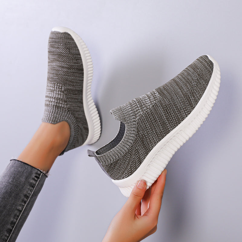 Women's Knitted Slip On Socks Shoes Breathable Mesh Running Shoes