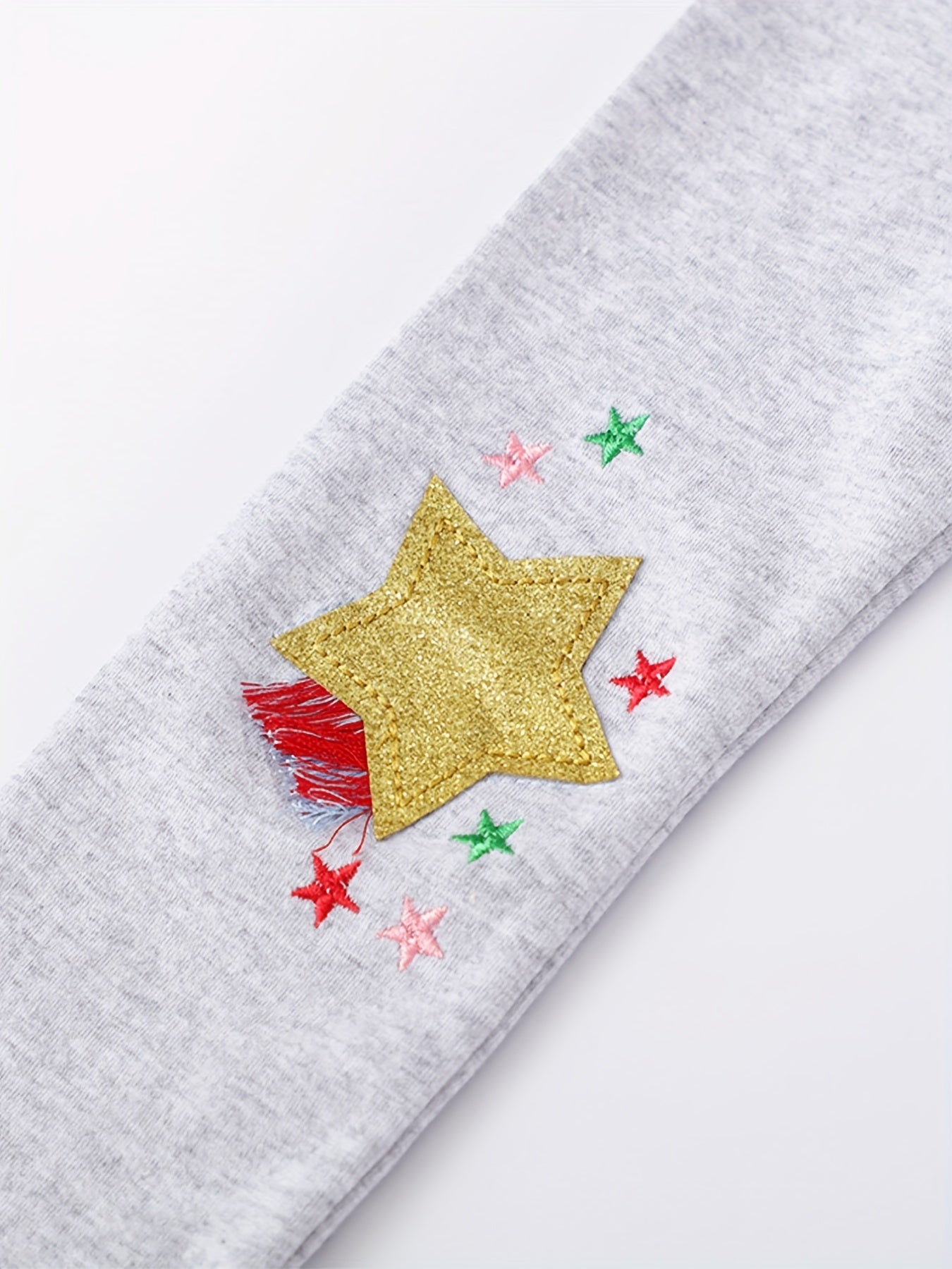 Girls Unicorn Star Leggings Soft Cotton Embroidered Slim Fit